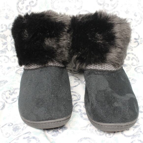 Isotoner Womens Microsuede‎ Mallory Boot Slippers Womens Size 9,5-10 Black - Picture 2 of 8